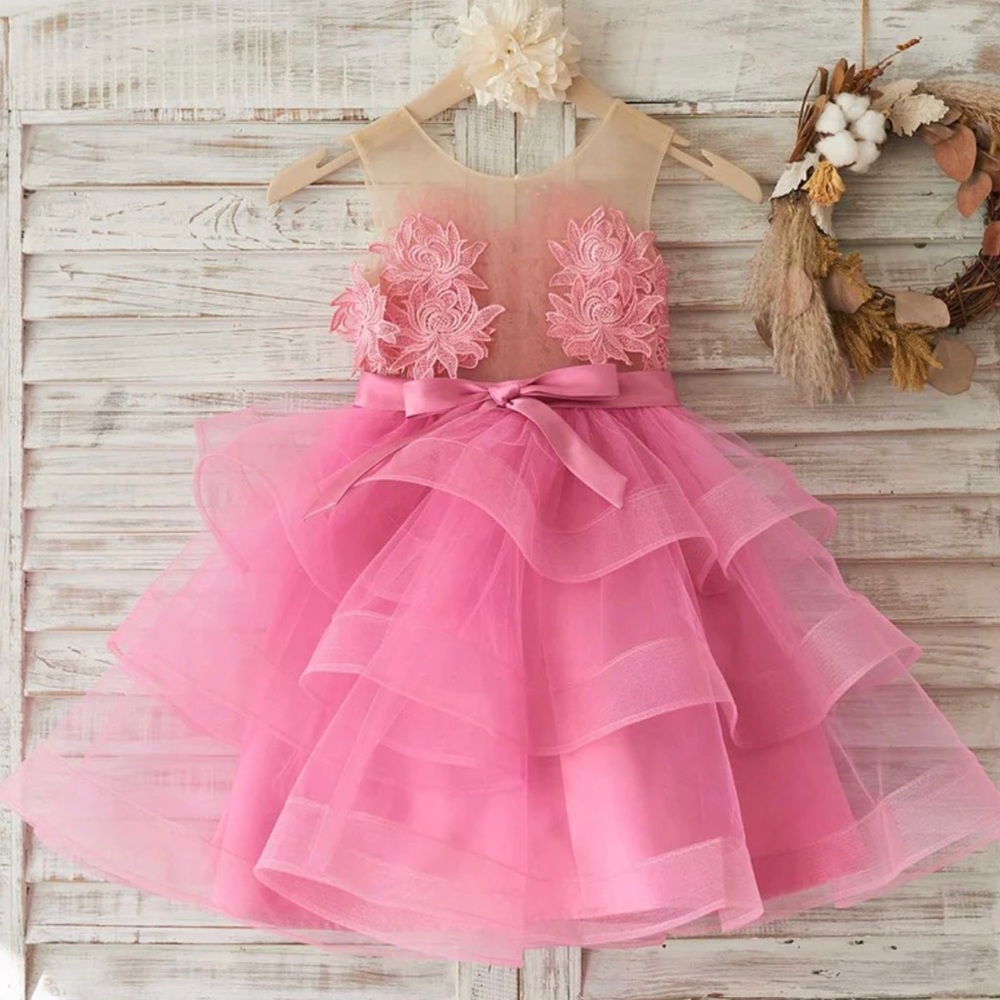 Fuchsia Tulle Flower Girl Dress NWOT